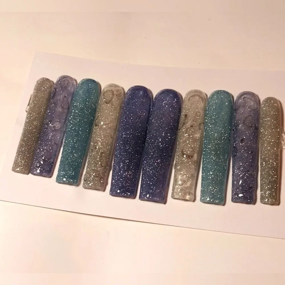 Hand Crafted Custom 10pc 3XL Acrylic presson nails sz Small